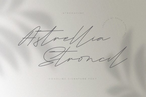Astrellia Stroncil Font in Brand Design Projects