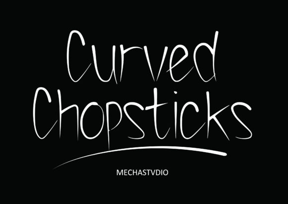 Curved Chopstick Font Style: A Modern Script for Creative Product Makers